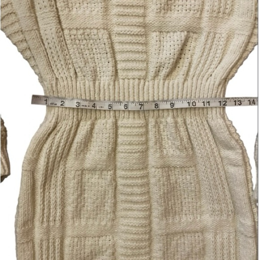 Lulus Patchwork it Cream Cable Knit Cutout Sweater mini Dress size small - Picture 9 of 13